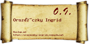 Orszáczky Ingrid névjegykártya